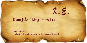 Komjáthy Ervin névjegykártya