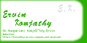 ervin komjathy business card